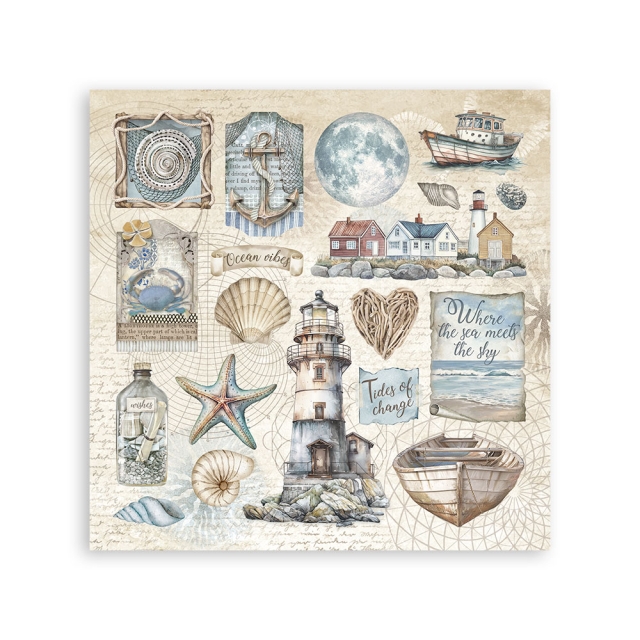 Stamperia Sticker 165 mm x 165 4 Sheets Silent Sea