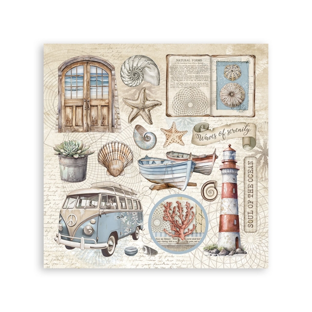 Stamperia Sticker 165 mm x 165 4 Sheets Silent Sea