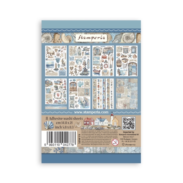Stamperia Washi Pad 8 Sheets A5 Silent Sea