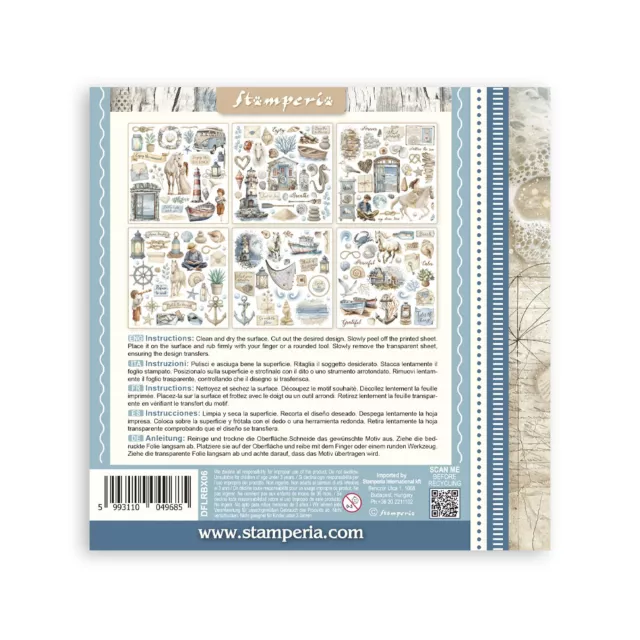 Stamperia Rub-On 10,16 x 21,6 cm Assortment Silent Sea