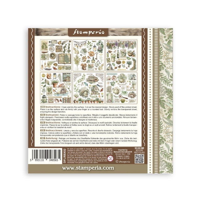 Stamperia Rub-On 10,16 x 21,6 cm Assortment Herbarium Silvae