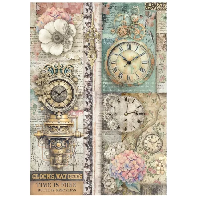 Stamperia A4 Rice Paper Selection Gardens of Time