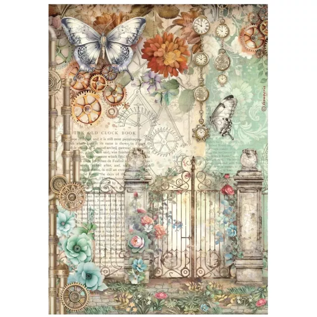 Stamperia A4 Rice Paper Selection Gardens of Time