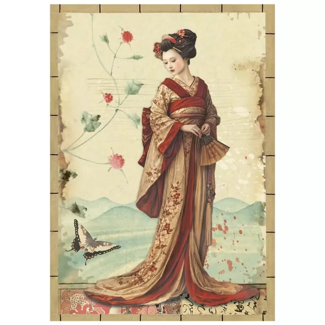 Stamperia Printed Mini Rice Paper A6 Reispapier for Art and Craft Oriental Garden