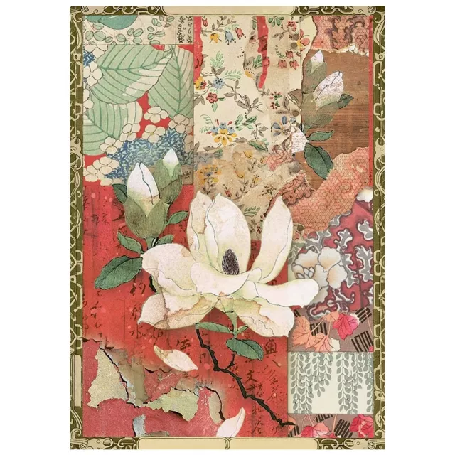 Stamperia Printed Mini Rice Paper A6 Reispapier for Art and Craft Oriental Garden