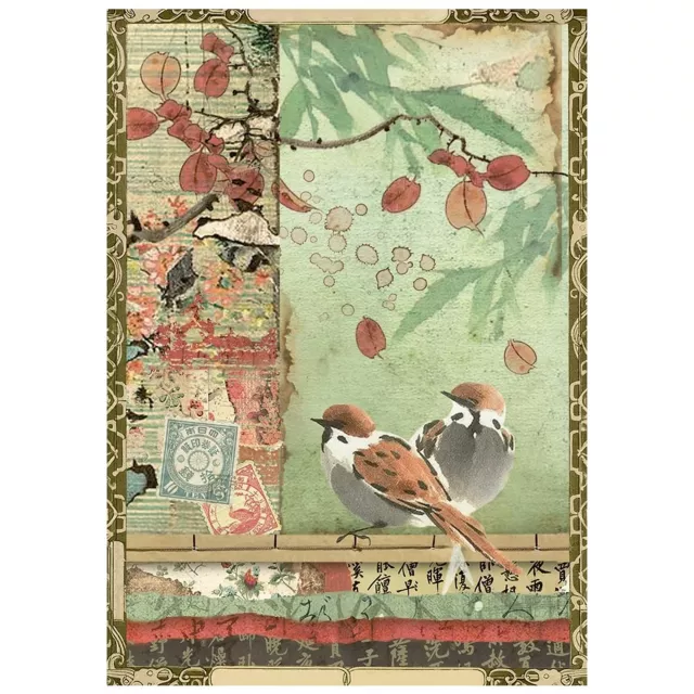 Stamperia Printed Mini Rice Paper A6 Reispapier for Art and Craft Oriental Garden
