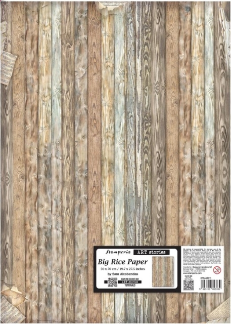 Stamperia Printed Rice Paper for Art and Craft 50 x 70 cm Symphony Wood Pattern