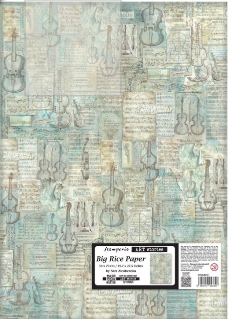 Stamperia Printed Rice Paper for Art and Craft 50 x 70 cm Symphony Music Pattern