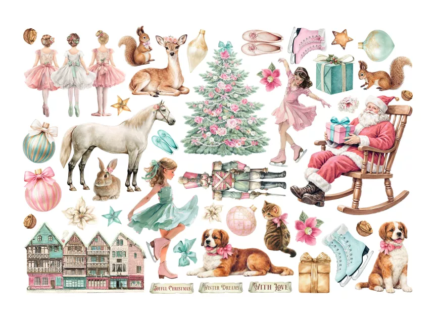 Stamperia Printed Decorative Ephemera for Art and Craft Winter Magic