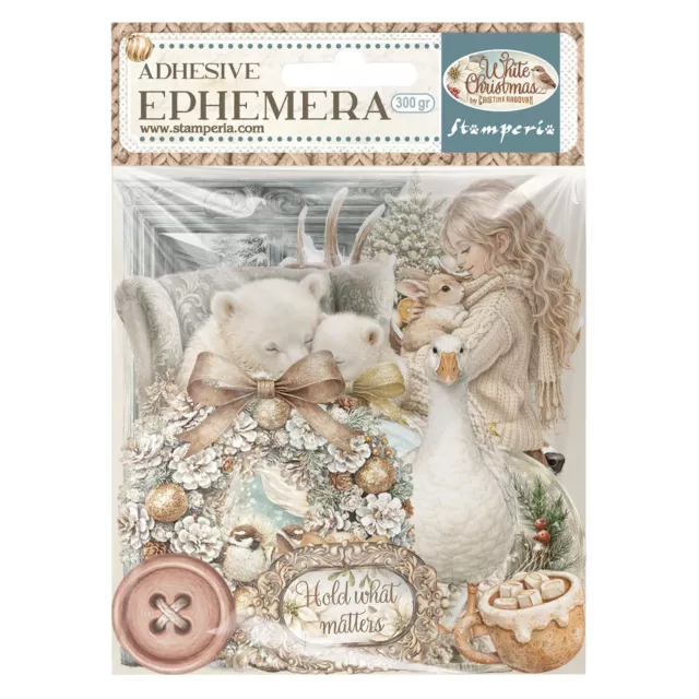 Stamperia Printed Decorative Ephemera for Art and Craft White Christmas