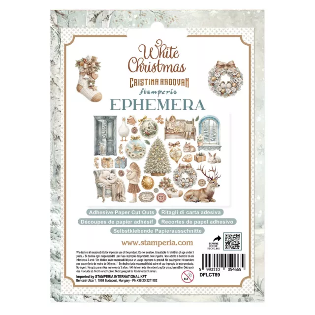 Stamperia Printed Decorative Ephemera for Art and Craft White Christmas