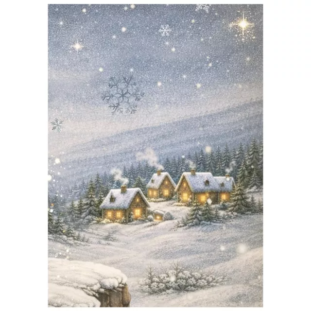 Stamperia Printed Mini Rice Paper A6, 8 Sheets for Art and Craft Silent Night