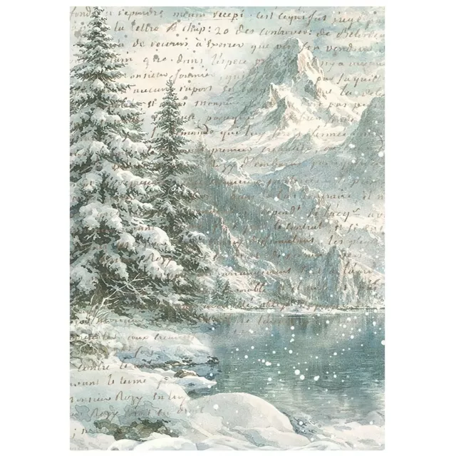 Stamperia Printed 8 Rice Paper A6 Backgrounds Selection for Art and Craft Reispapier White Christmas
