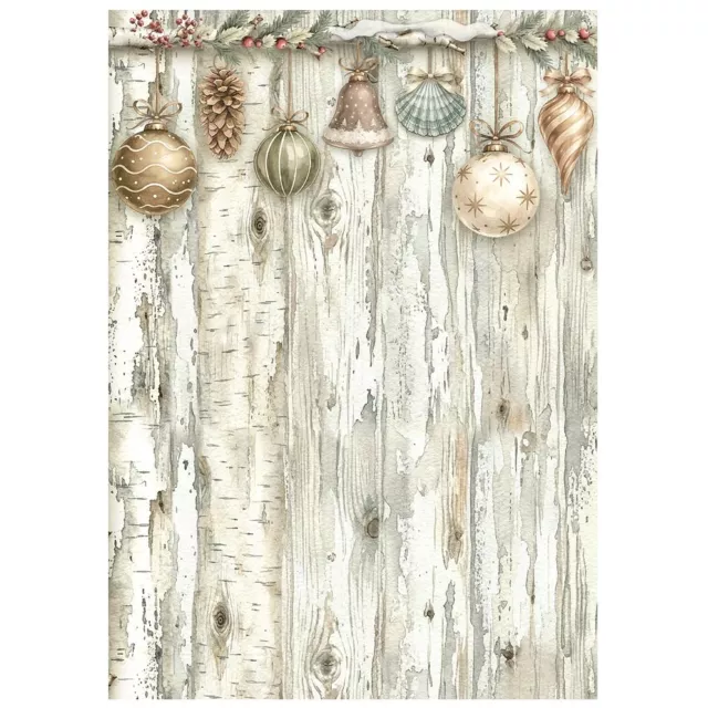 Stamperia Printed 8 Rice Paper A6 Backgrounds Selection for Art and Craft Reispapier White Christmas