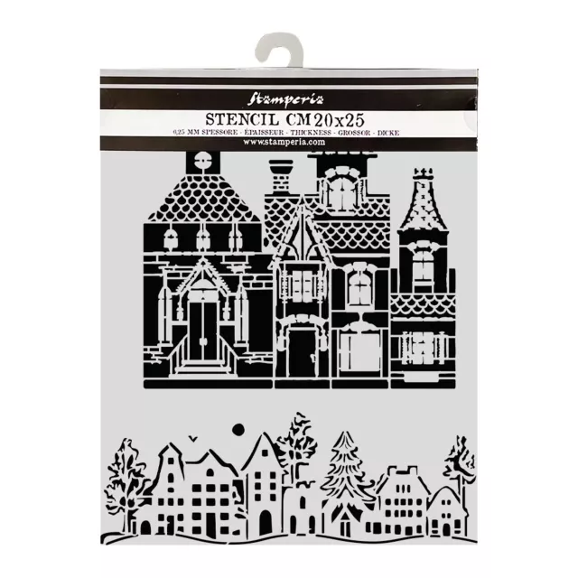 Stamperia Cut Laser Stencil for Art and Craft 20 x 25 cm Christmas House