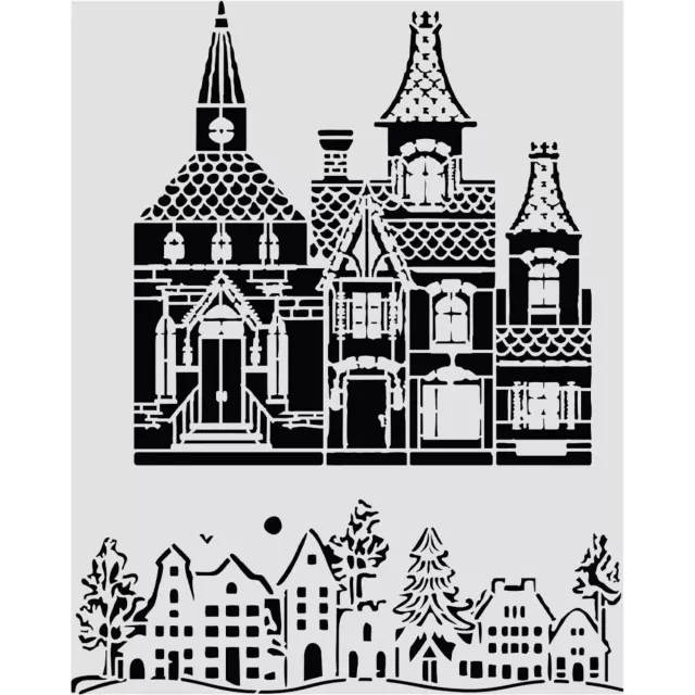 Stamperia Cut Laser Stencil for Art and Craft 20 x 25 cm Christmas House