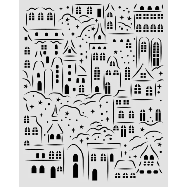 Stamperia Cut Laser Stencil for Art and Craft 20 x 25 cm Christmas Village