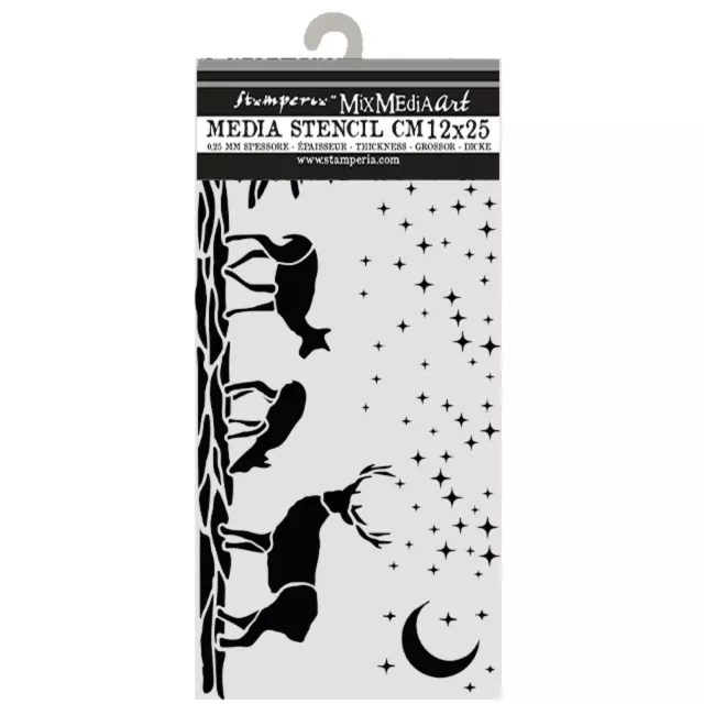 Stamperia Cut Laser Stencil for Art and Craft 12 x 25 cm Christmas Deers