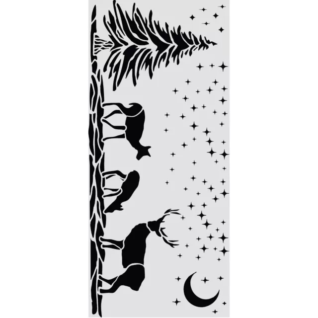 Stamperia Cut Laser Stencil for Art and Craft 12 x 25 cm Christmas Deers