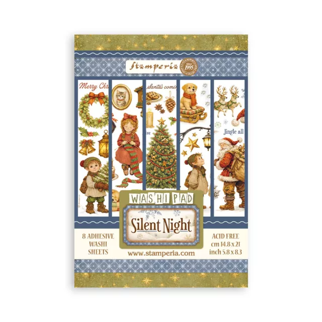 Stamperia Printed Washi Pad for Art and Craft A5 8 Sheets Silent Night
