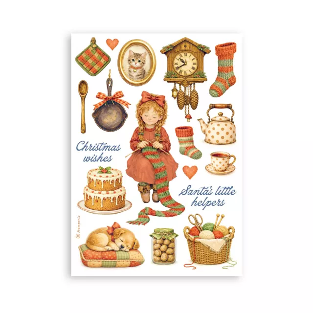 Stamperia Printed Washi Pad for Art and Craft A5 8 Sheets Silent Night