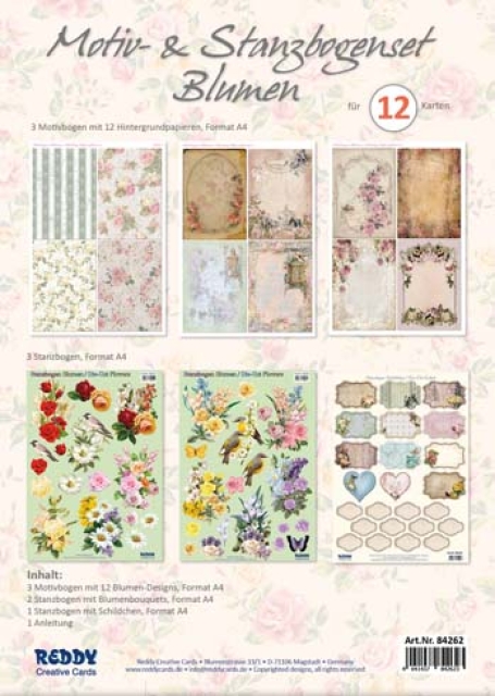 Reddy Cards Stanz- und Motivbogenset Blumen