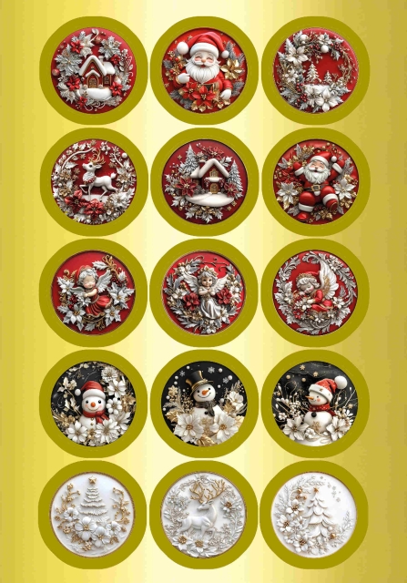 Reddy Cards Stanzbogen Weihnachtsmedaillons gold