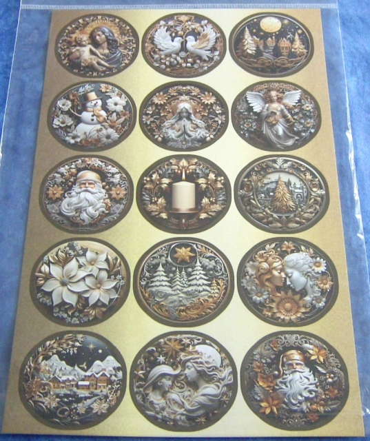 Reddy Cards Stanzbogen Weihnachtsmedaillons gold
