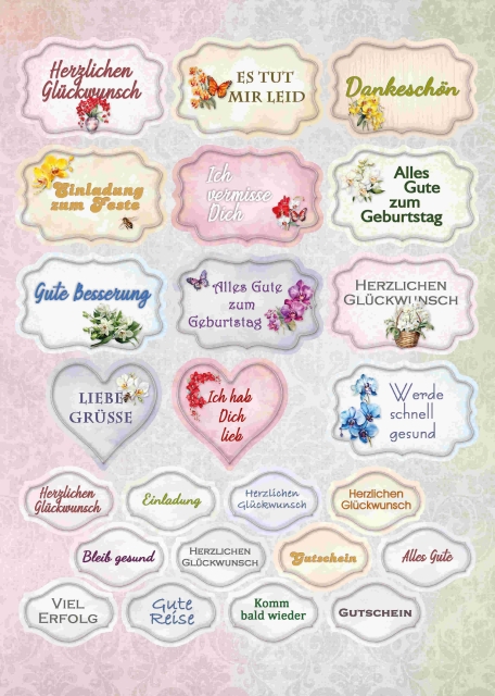 Reddy Cards Stanzbogen Schildchen Orchideen