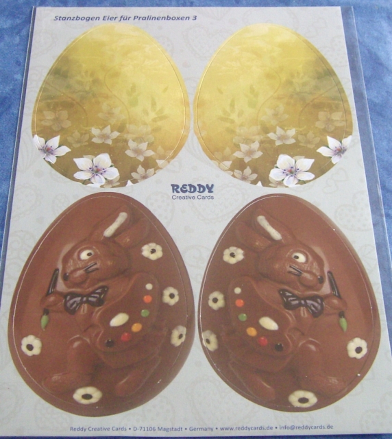 Reddy Cards Stanzbogen Ostereier braun / gold 3