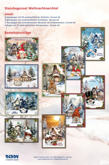 Reddy Cards Stanzbogenset Weihnachtswichtel