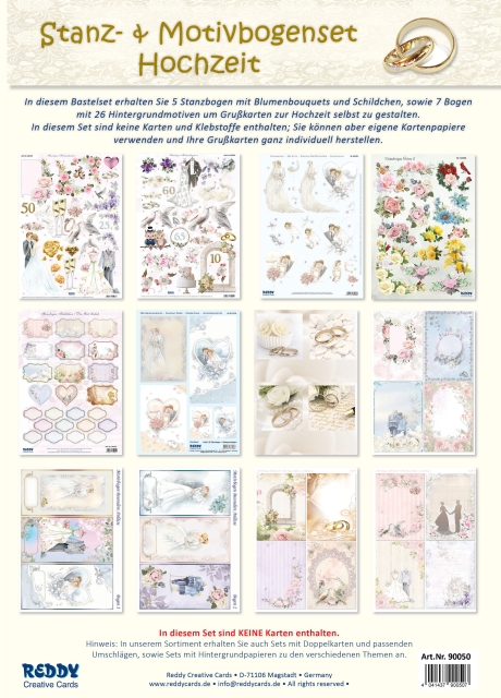 Reddy Cards Stanzbogenset Hochzeit