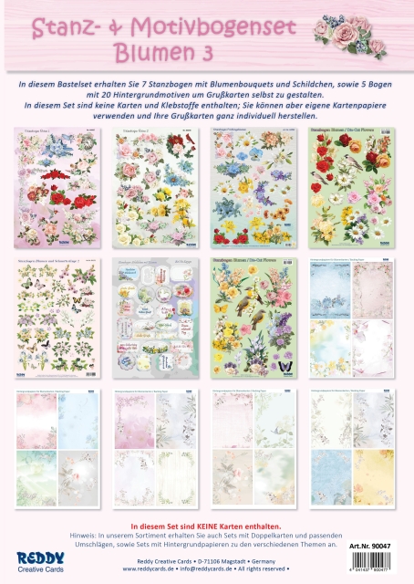 Reddy Cards Stanzbogenset Blumen 3