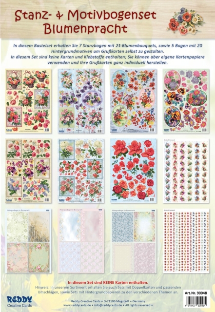Reddy Cards Stanzbogenset Blumenpracht