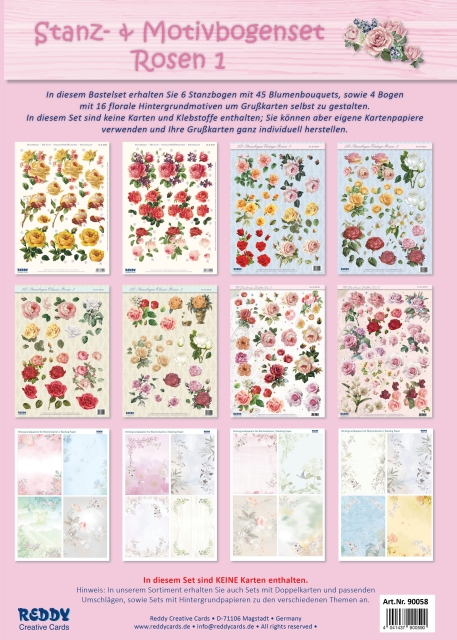 Reddy Cards Stanzbogenset Rosen 1