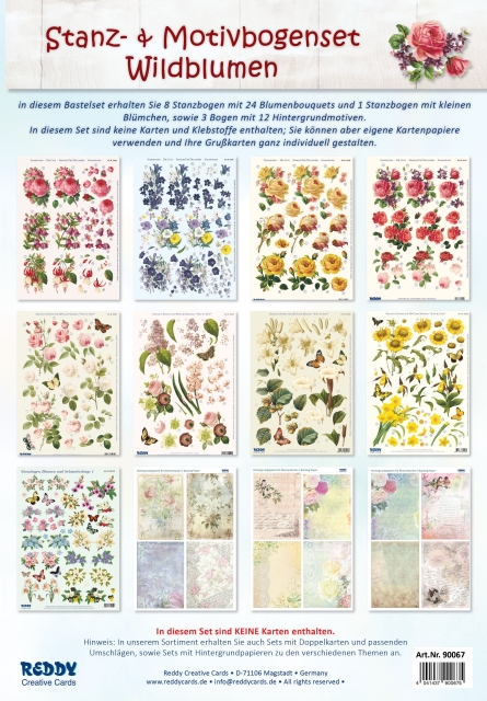 Reddy Cards Stanzbogenset Wildblumen