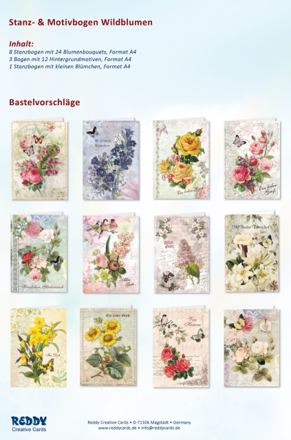 Reddy Cards Stanzbogenset Wildblumen