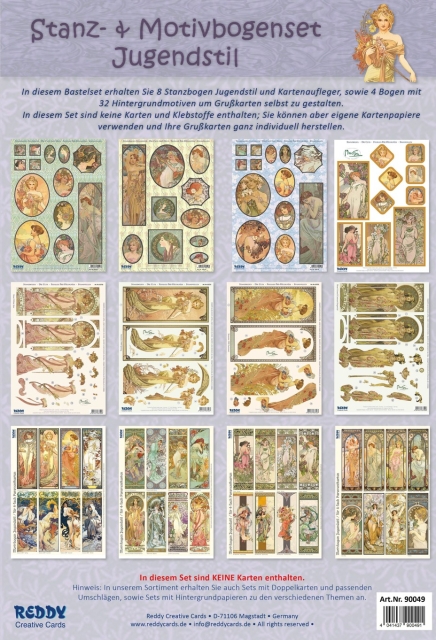 Reddy Cards Stanzbogenset Jugendstil