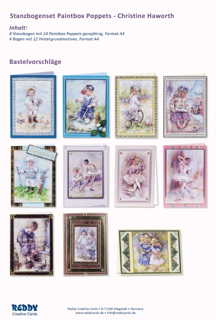 Reddy Cards Stanzbogenset Paintbox Poppets