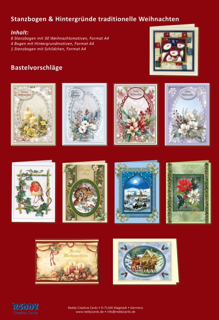 Reddy Cards Stanzbogenset Traditionelle Weihnachten