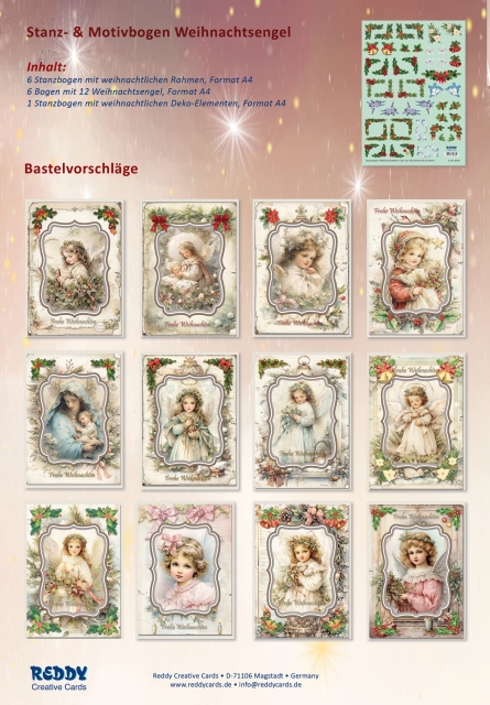 Reddy Cards Stanzbogenset Weihnachtsengel