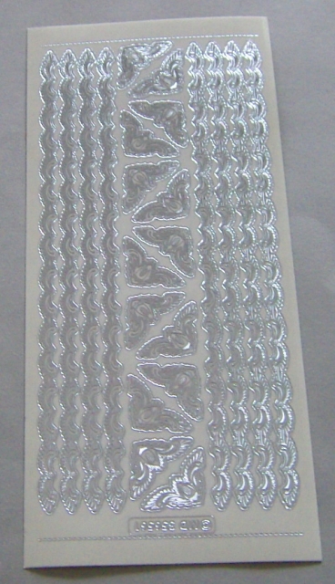 MD Sticker transparent silber Ecken und Ränder Feder