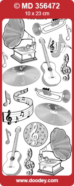 MD Sticker transparent gold Music Gramophone