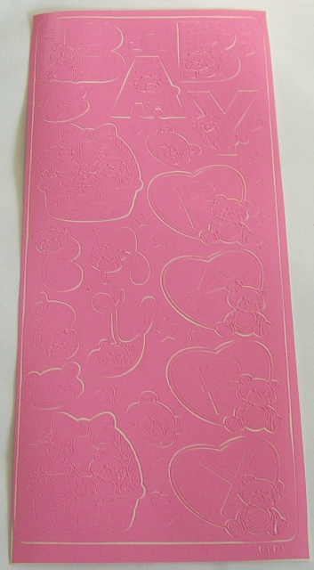 Stickerbogen 10 x 23 cm Baby rosa