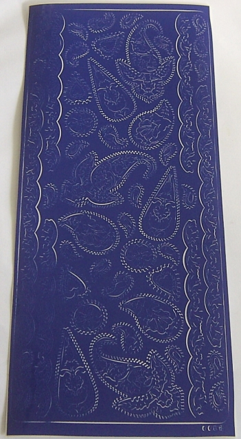 Stickerbogen 10 x 23 cm Paisley blau