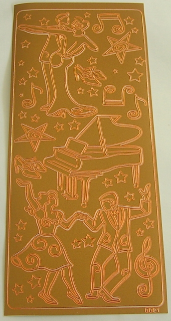 Stickerbogen 10 x 23 cm Tanz bronze