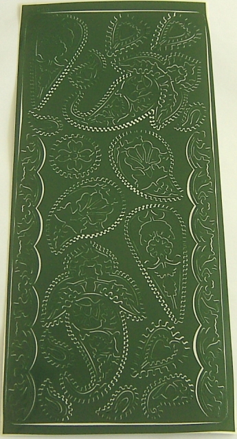 Stickerbogen 10 x 23 cm Paisley grün