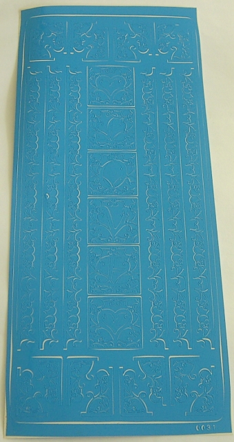 Stickerbogen 10 x 23 cm Design Sticker Herzen blau