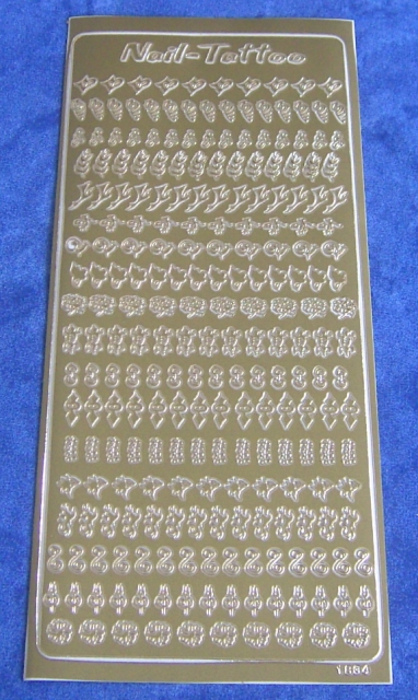 Stickerbogen 10 x 23 cm Nail-Tattoo gold