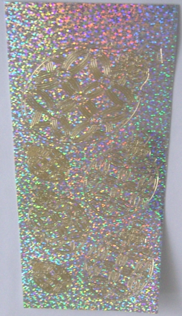 Stickerbogen 10 x 23 cm Hologramm Ornamente silber